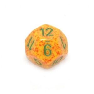 CSX29312 1 speckled d12 loose dice