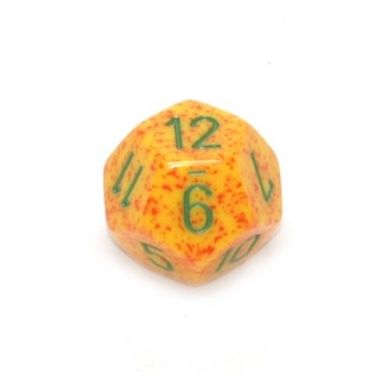 CSX29312 1 speckled d12 loose dice