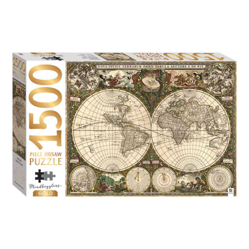 MJG 3 1 mindbogglers gold jigsaw vintage world map