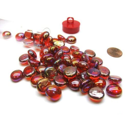 CRYSTAL RED GLASS STONES (40) 4″ TUBE