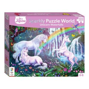 Junior Jigsaw Sparkly Puzzle World: Unicorn Waterfalls – 100 τεμ.
