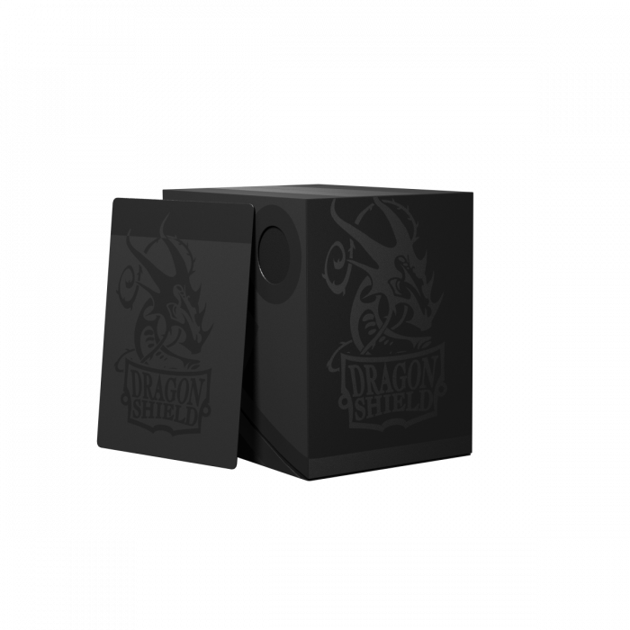 DRAGON SHIELD DOUBLE SHELL DECK BOX – SHADOW BLACK/BLACK
