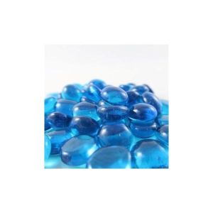Crystal Aqua Glass Stones in 4″ Tube (Qty 40)
