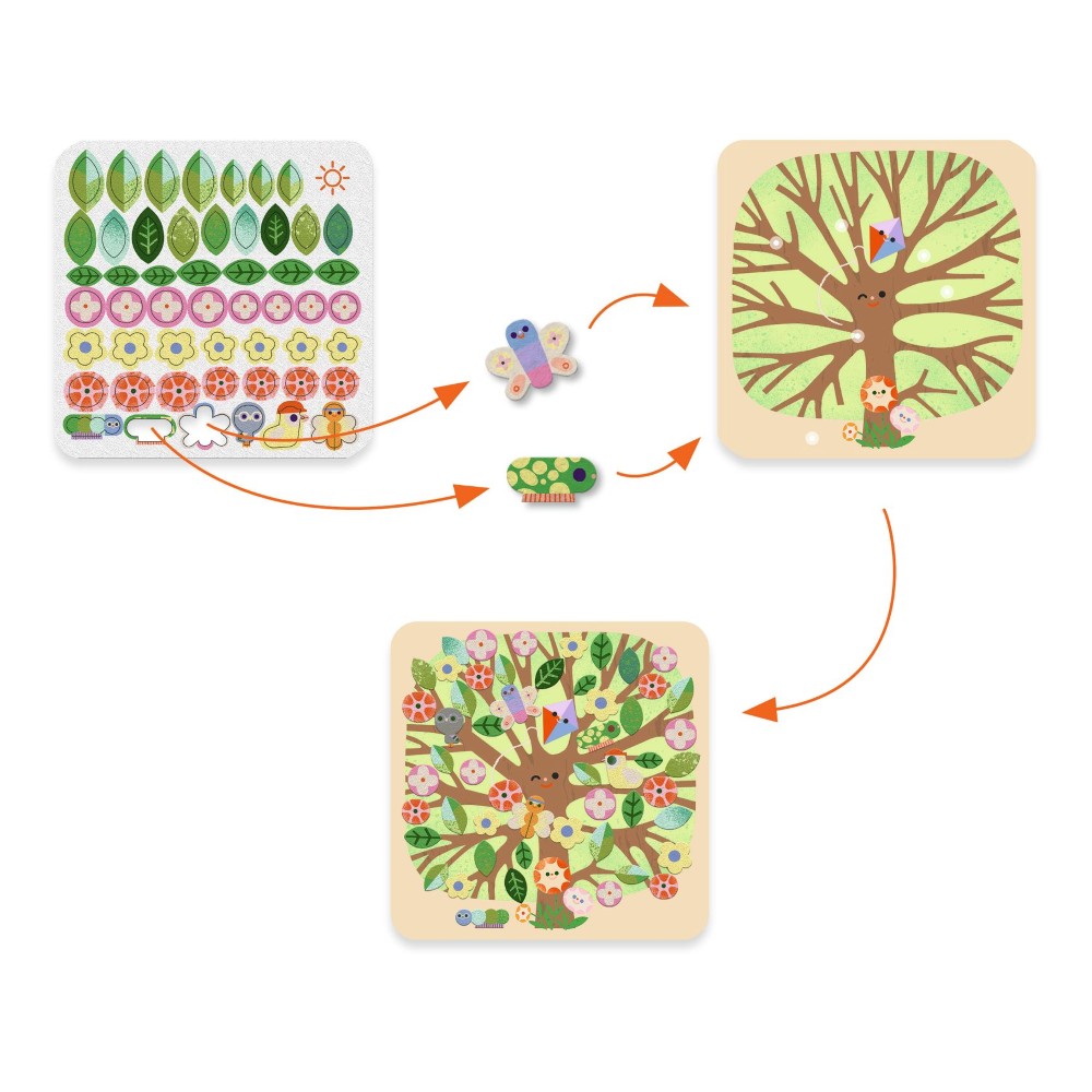 Djeco κολάζ με αυτοκόλλητα τσόχας “Εποχές” Djeco κολάζ με αυτοκόλλητα τσόχας “Εποχές”