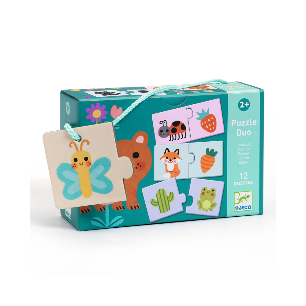 Djeco 12 παζλ με 2 κομμάτια “Μαθαίνω τα χρώματα”
