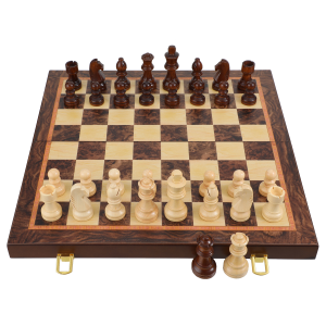 Magnetic Walnut Staunton Series Folding Wooden Chess Set
