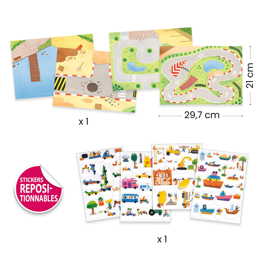 Djeco Δημιουργώ 3D εικόνες με αυτοκόλλητα επαναχρησιμοποιούμενα “Οχήματα” Djeco Δημιουργώ 3D εικόνες με αυτοκόλλητα επαναχρησιμοποιούμενα “Οχήματα”