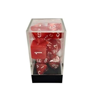 Marble Red/White Polyhedral 7-Die Set