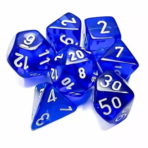 Marble Blue/White Polyhedral 7-Die Set